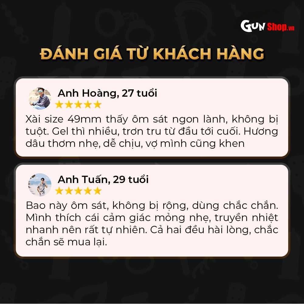 Bao cao su Powergra Ultrafit - Size 49mm, siêu mỏng, kéo dài, hương dâu - Hộp 10 cái