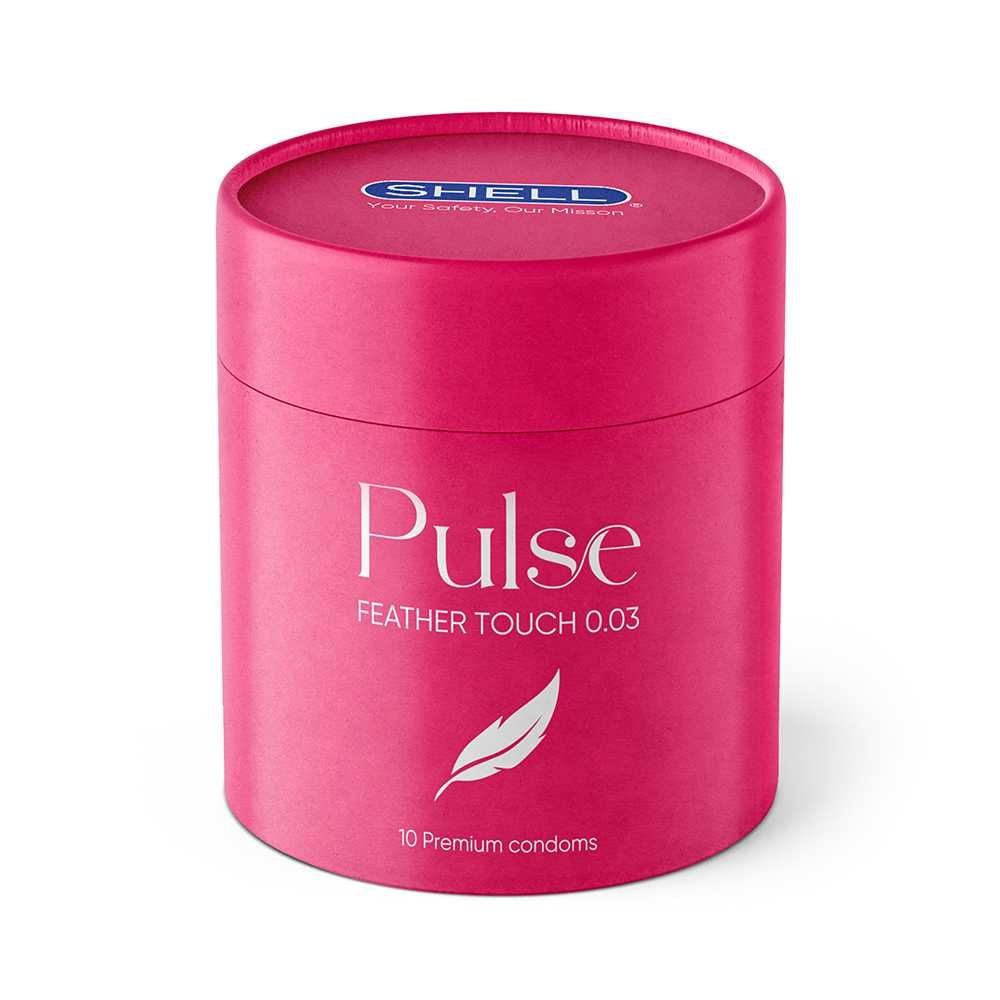 Bao cao su Shell Pulse Feather Touch 0.03 - Hương nước hoa cao cấp, siêu mỏng - Hộp 10 cái