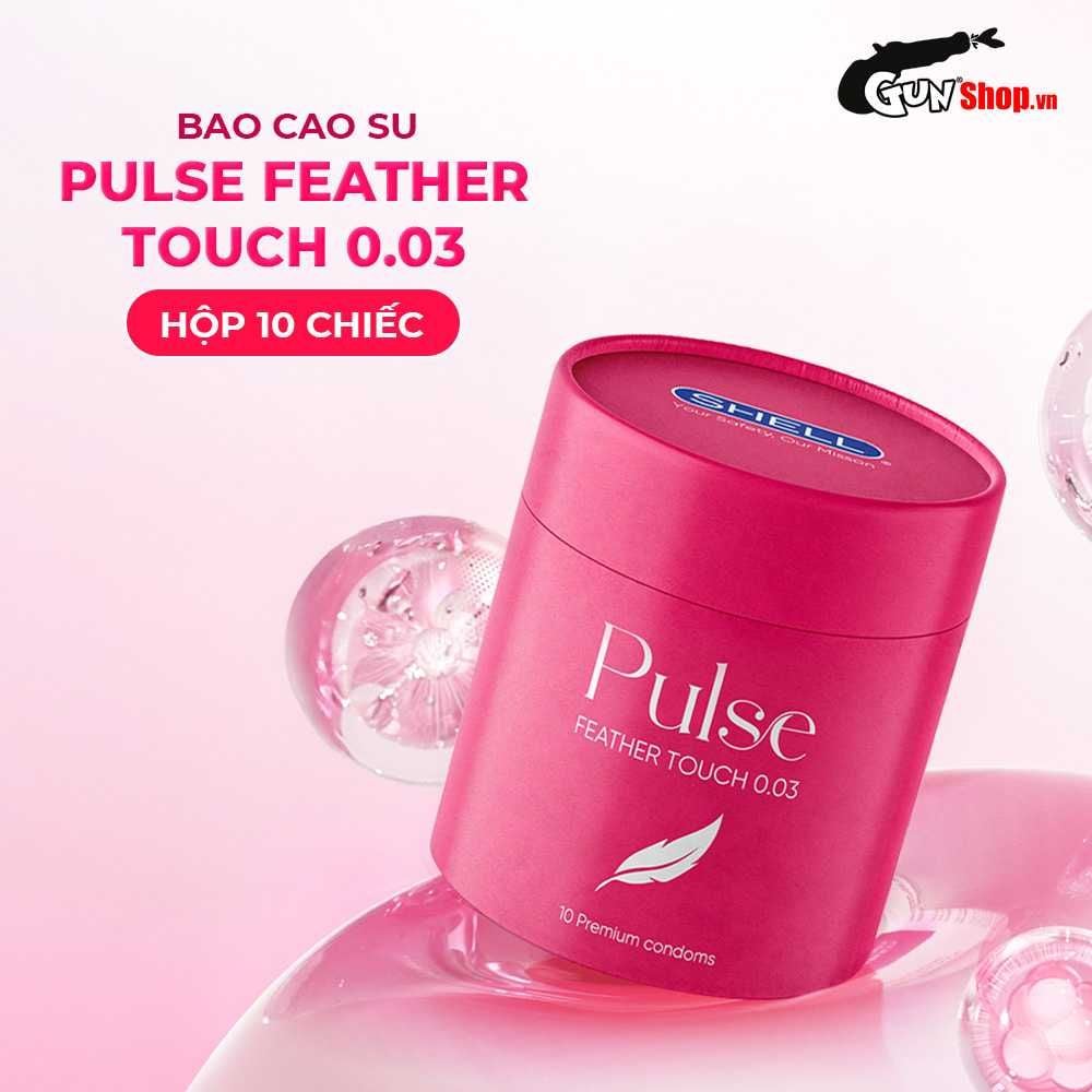 Bao cao su Shell Pulse Feather Touch 0.03 - Hương nước hoa cao cấp, siêu mỏng - Hộp 10 cái