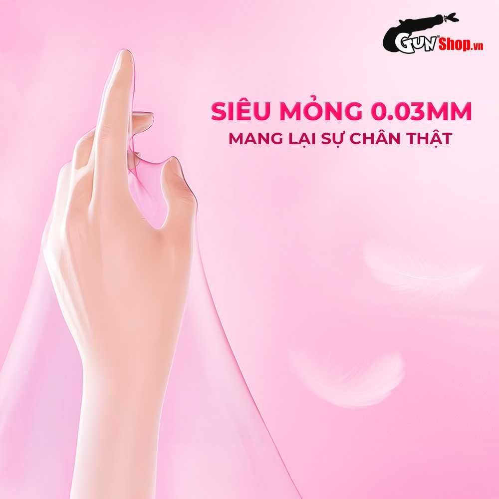 Bao cao su Shell Pulse Feather Touch 0.03 - Hương nước hoa cao cấp, siêu mỏng - Hộp 10 cái