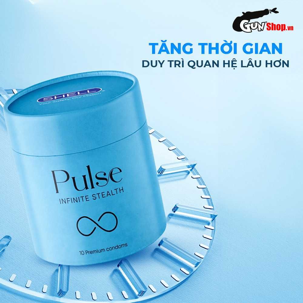 Bao cao su Shell Pulse Infinite Stealth - Hương nước hoa coa cấp, siêu mỏng, kéo dài -  - Hộp 10 cái