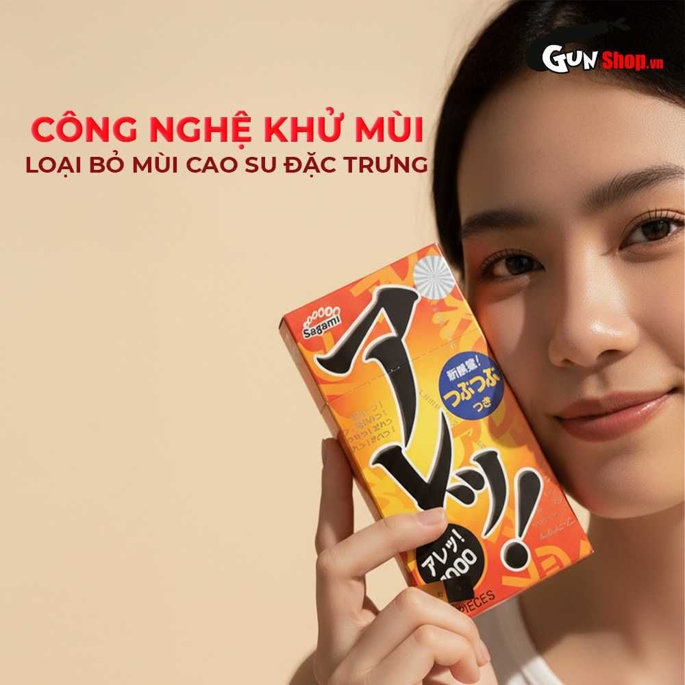 Bao cao su Sagami Dotty G Mint Are Are - Siêu điểm nổi, nhiều gel bôi trơn - Hộp 10 cái