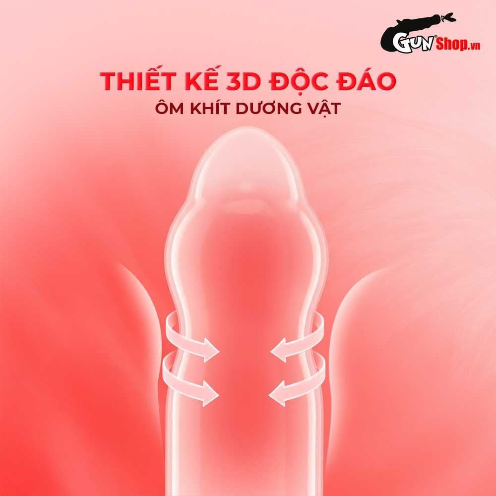 Bao cao su Sagami Six Fit V Miracle Fit - Thiết kế 3D ôm sát, siêu mỏng - Hộp 10 cái