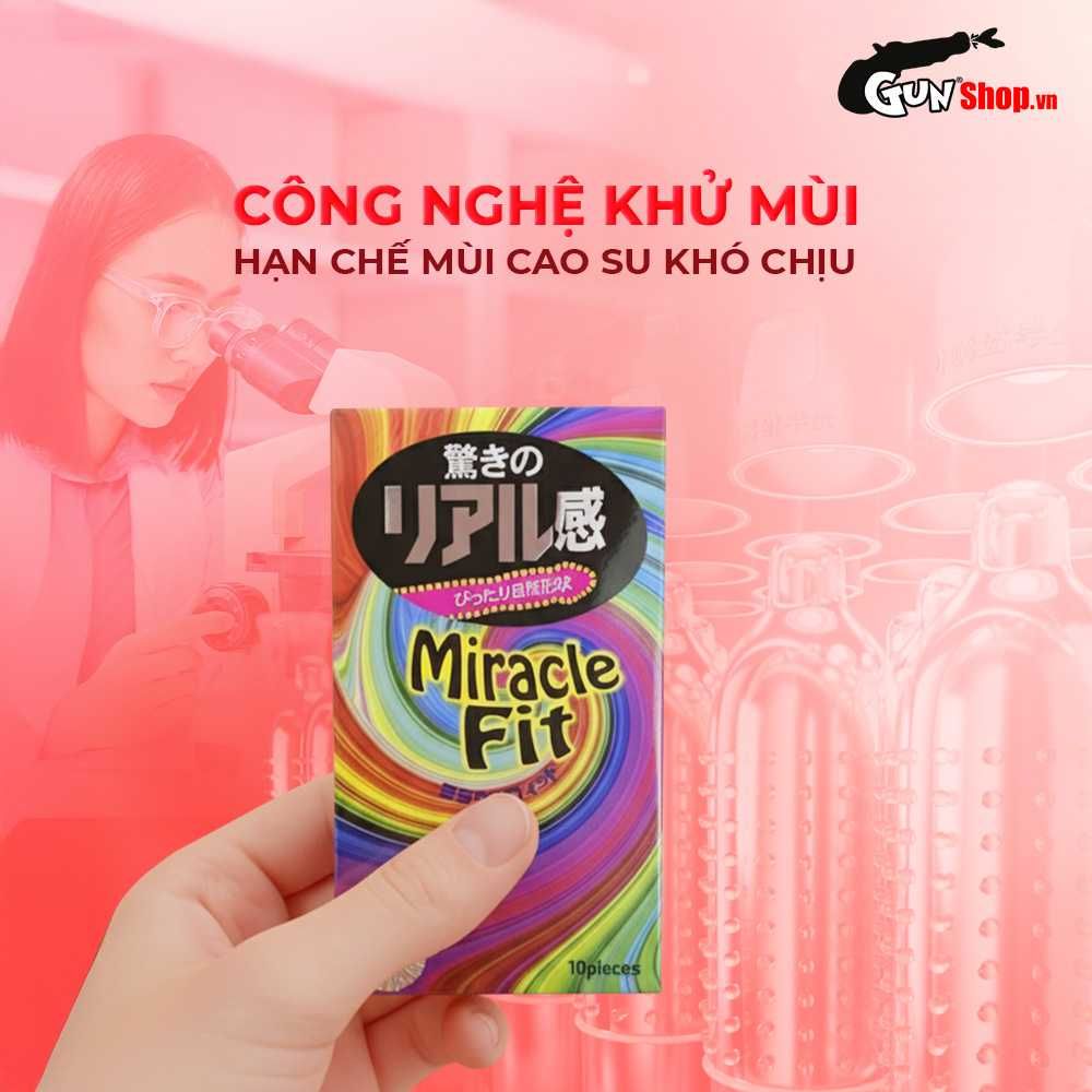 Bao cao su Sagami Six Fit V Miracle Fit - Thiết kế 3D ôm sát, siêu mỏng - Hộp 10 cái