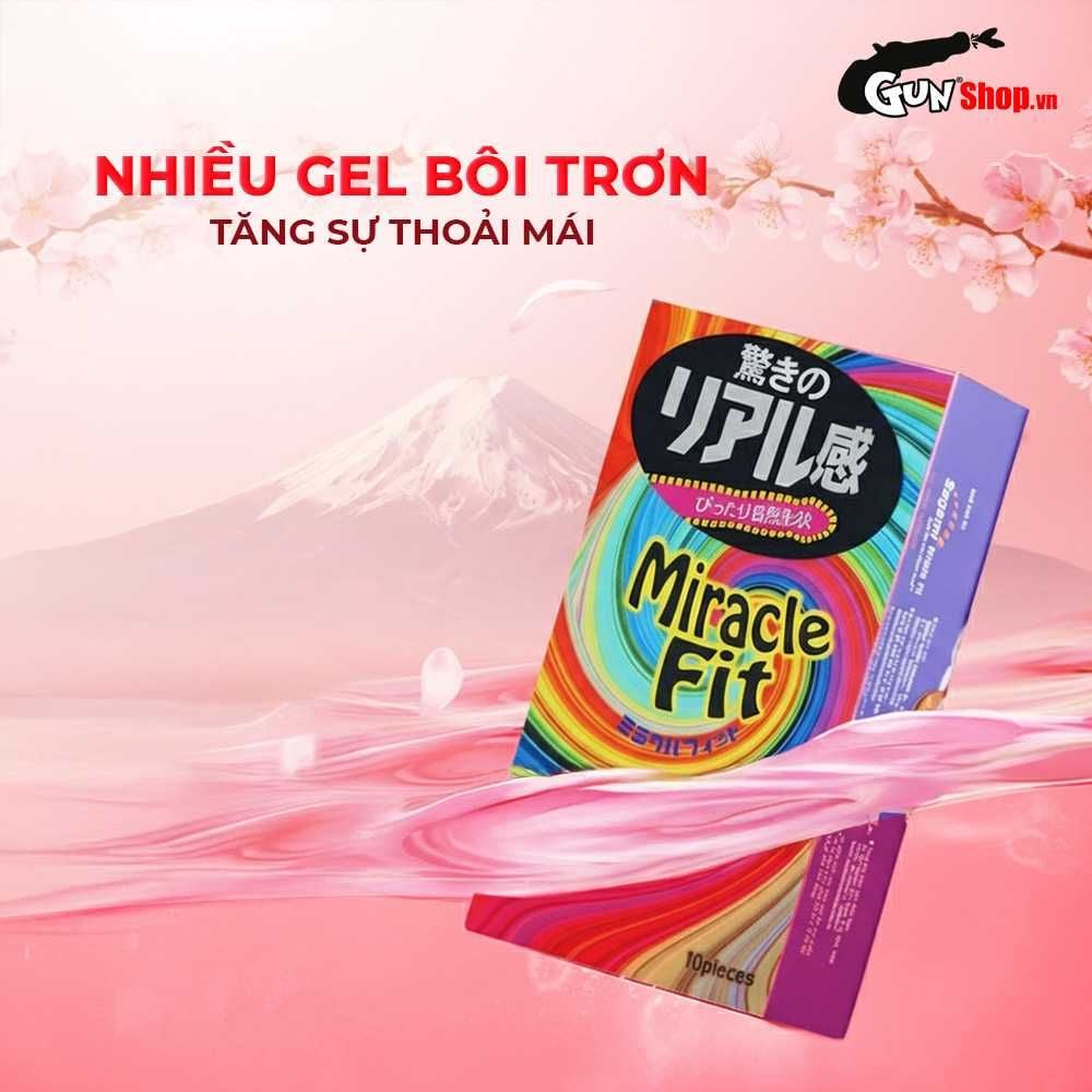 Bao cao su Sagami Six Fit V Miracle Fit - Thiết kế 3D ôm sát, siêu mỏng - Hộp 10 cái