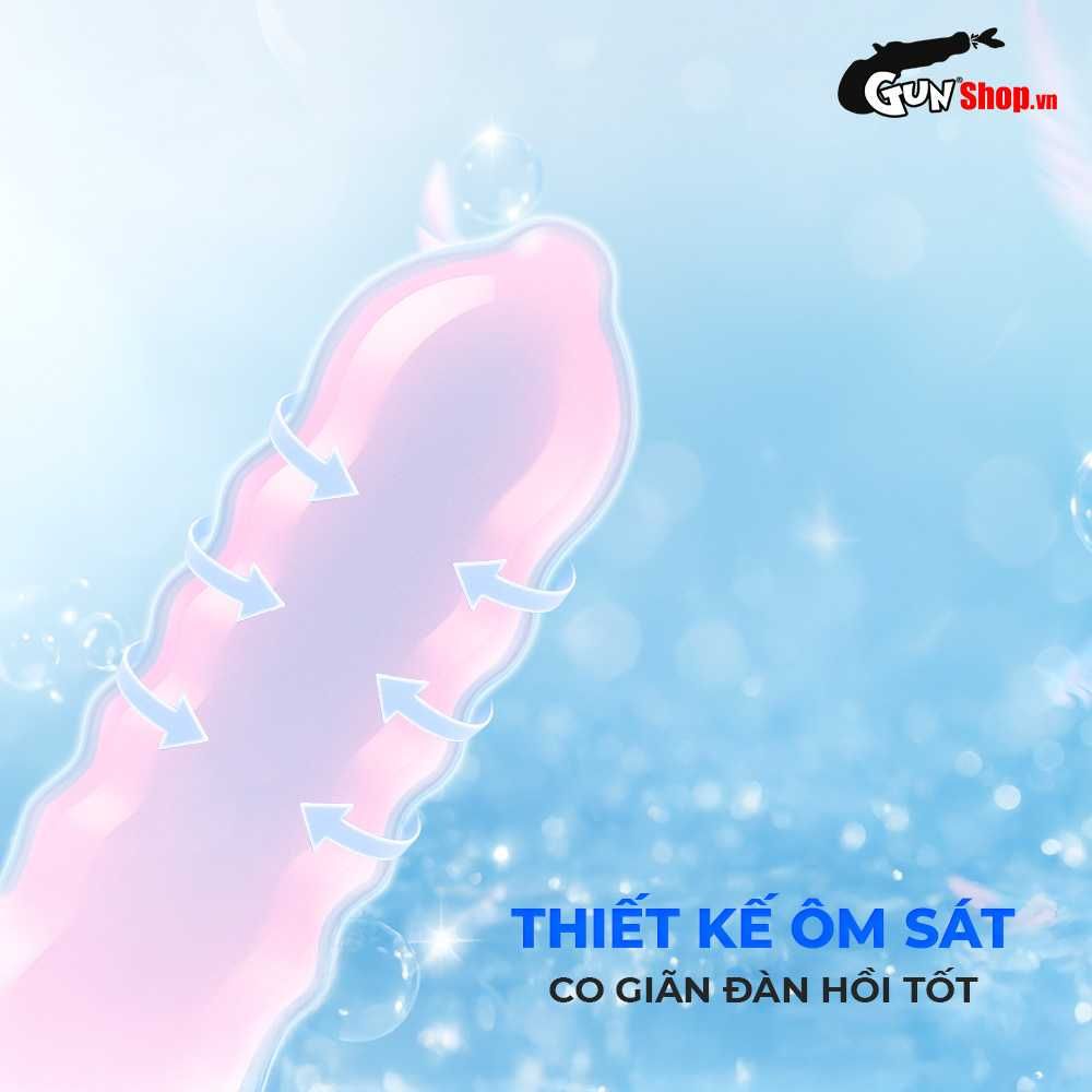 Bao cao su Sagami Six Fit V Tight Fit - Thiết kế 6 lần lượn sóng, siêu mỏng - Hộp 12 cái