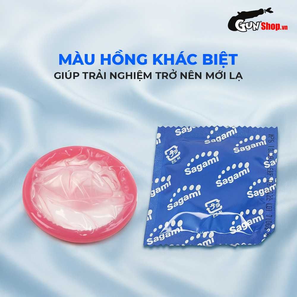 Bao cao su Sagami Six Fit V Tight Fit - Thiết kế 6 lần lượn sóng, siêu mỏng - Hộp 12 cái