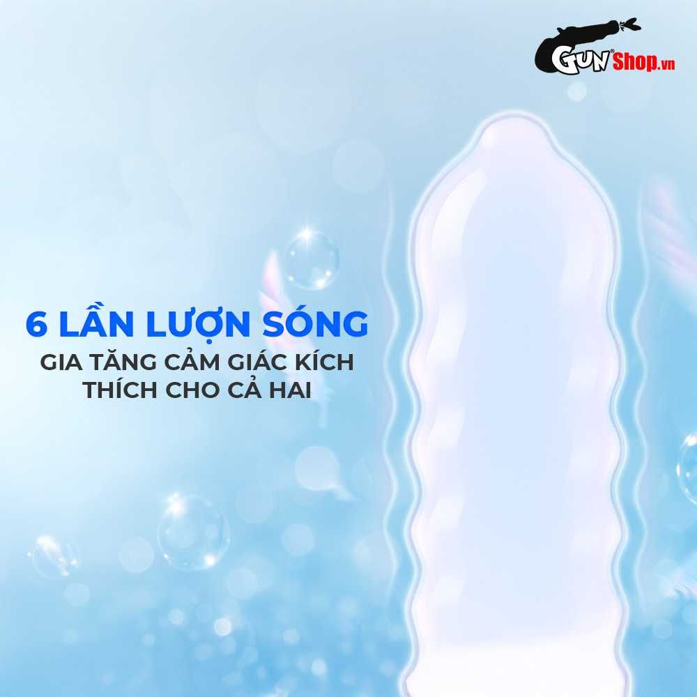 Bao cao su Sagami Six Fit V Tight Fit - Thiết kế 6 lần lượn sóng, siêu mỏng - Hộp 12 cái