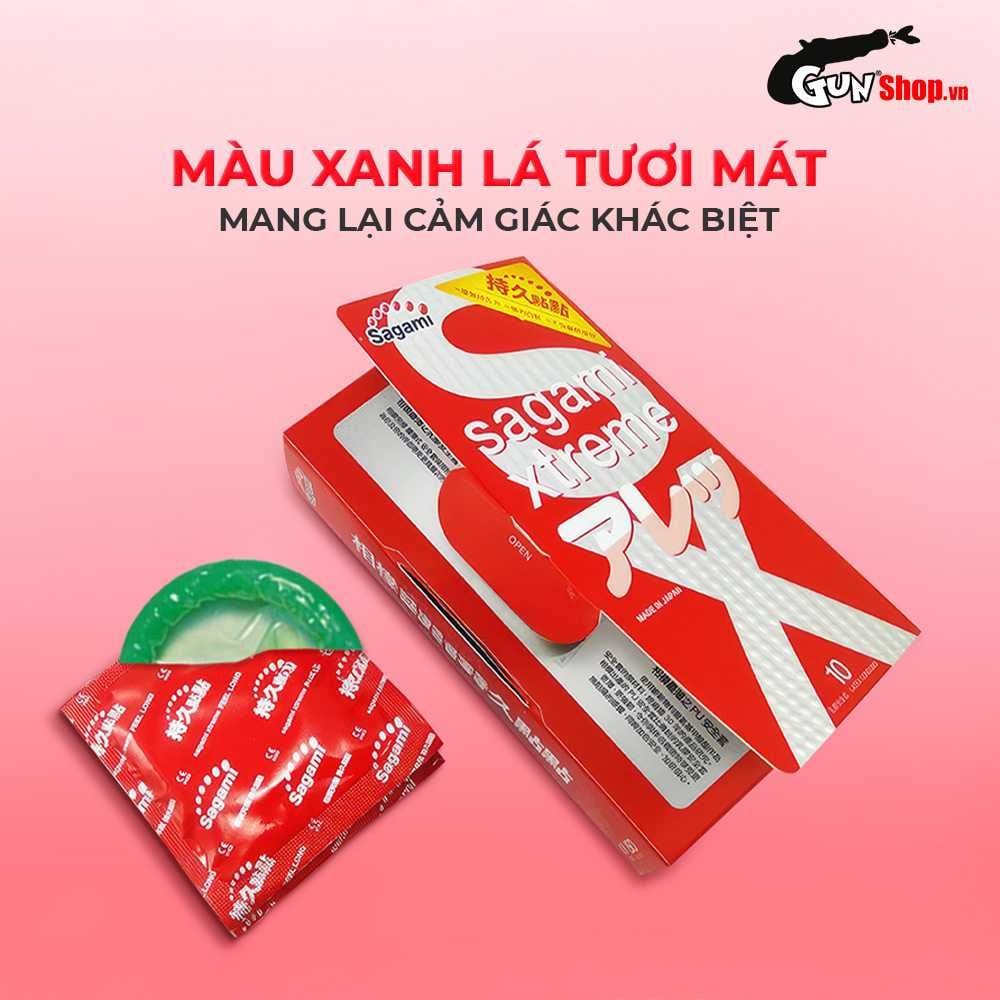 Bao cao su Sagami Xtreme Dotty G Mint Feel Long - Siêu điểm nổi, ôm sát - Hộp 10 cái