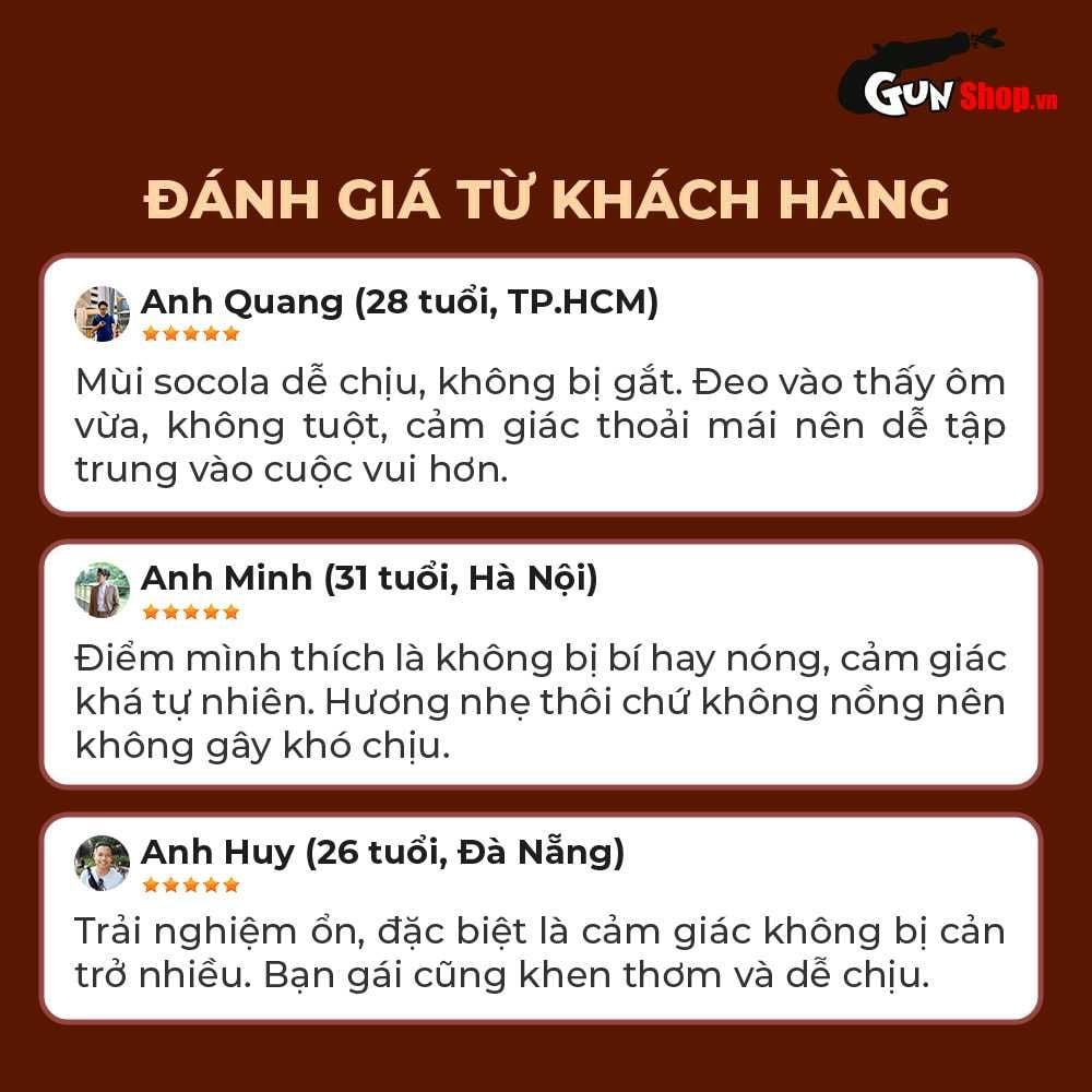 Bao cao su Shell Choco Prolong - Siêu mỏng, kéo dài thời gian, hương chocolate - Hộp 10 cái