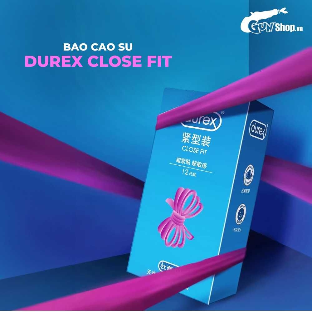 Bao cao su Durex Close Fit - Ôm khít, 49mm - Hộp 12 cái