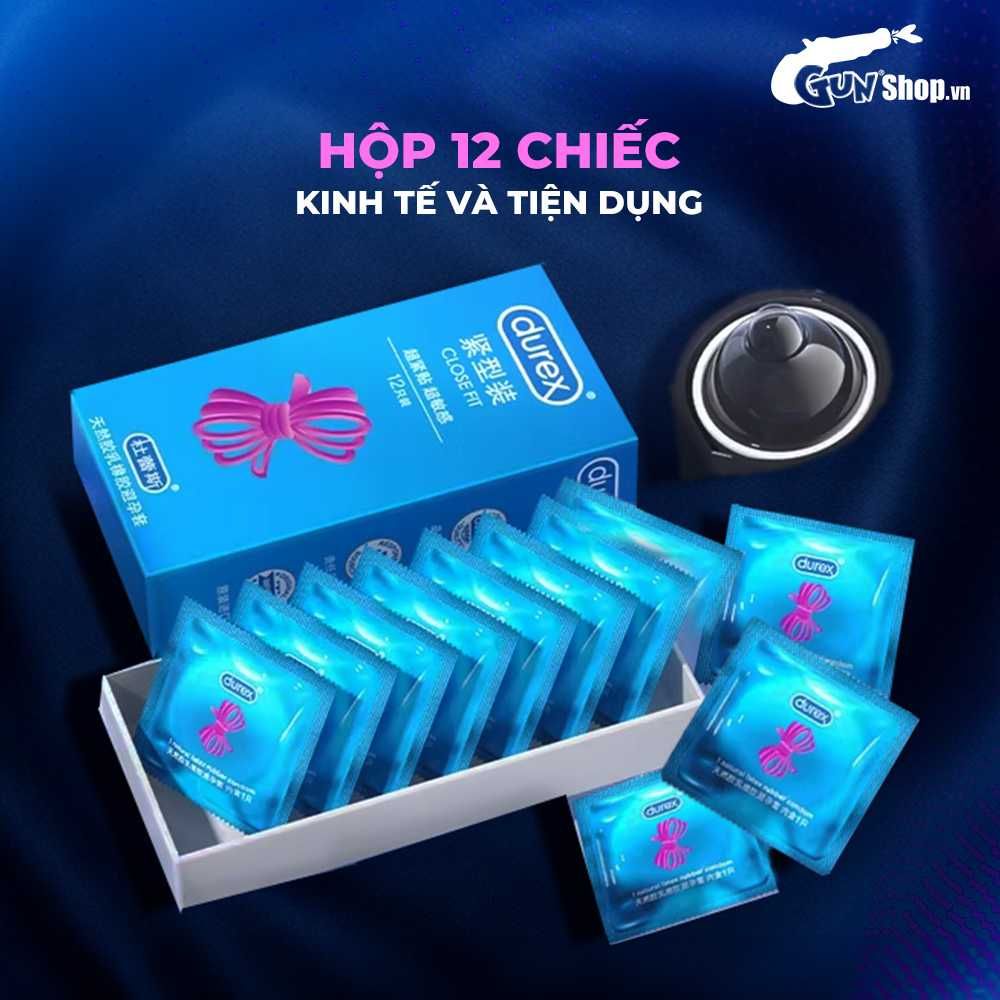 Bao cao su Durex Close Fit - Ôm khít, 49mm - Hộp 12 cái