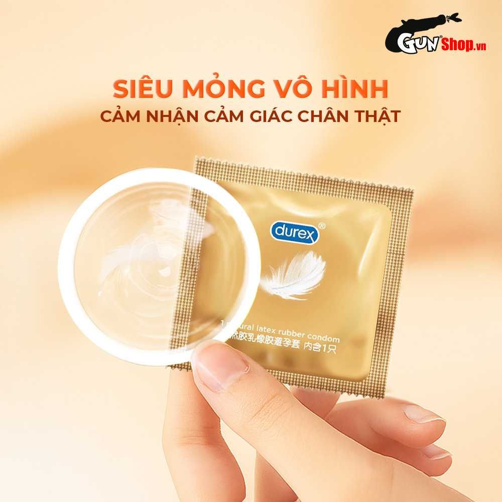 Bao cao su Durex Fetherlite Feel - Siêu mỏng, nhiều gel bôi trơn - Hộp 12 cái