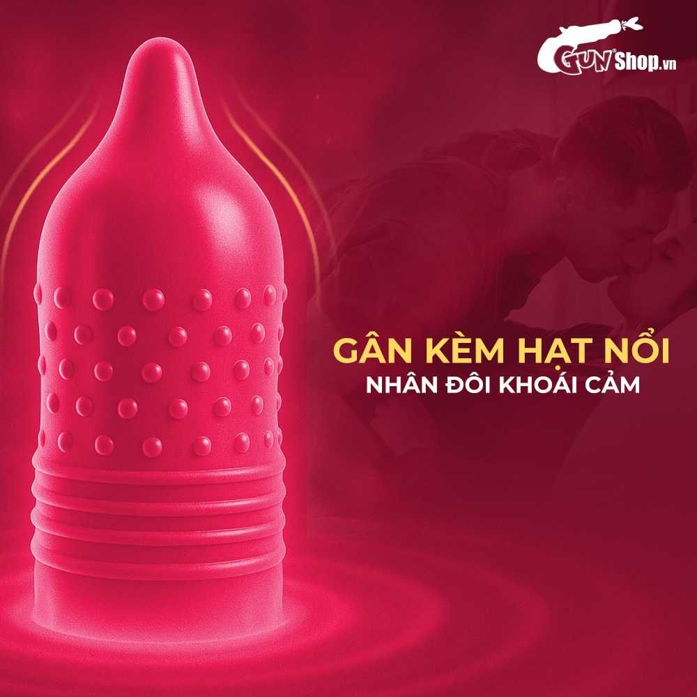 Bao cao su Durex Pleasuremax - Size lớn 56mm, gân và điểm nổi - Hộp 12 cái