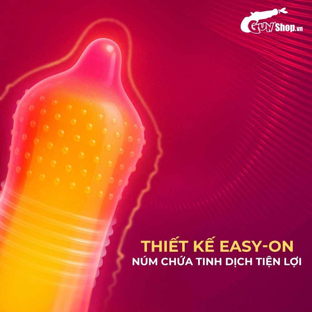 Bao cao su Durex Pleasuremax - Size lớn 56mm, gân và điểm nổi - Hộp 12 cái