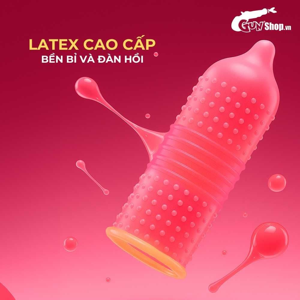 Bao cao su Durex Pleasuremax - Size lớn 56mm, gân và điểm nổi - Hộp 12 cái