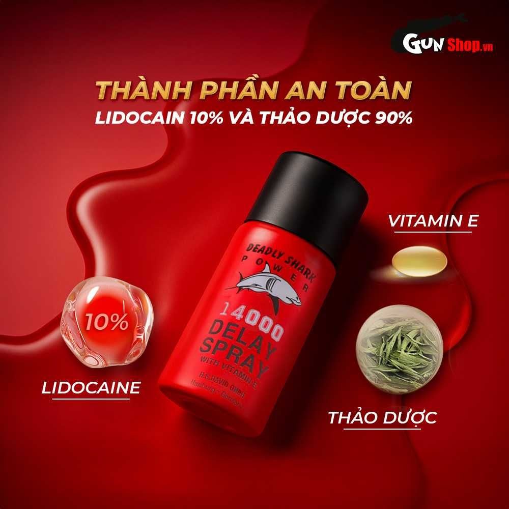 Chai xịt Power Deadly Shark 14000 kéo dài thời gian - Chai 40ml