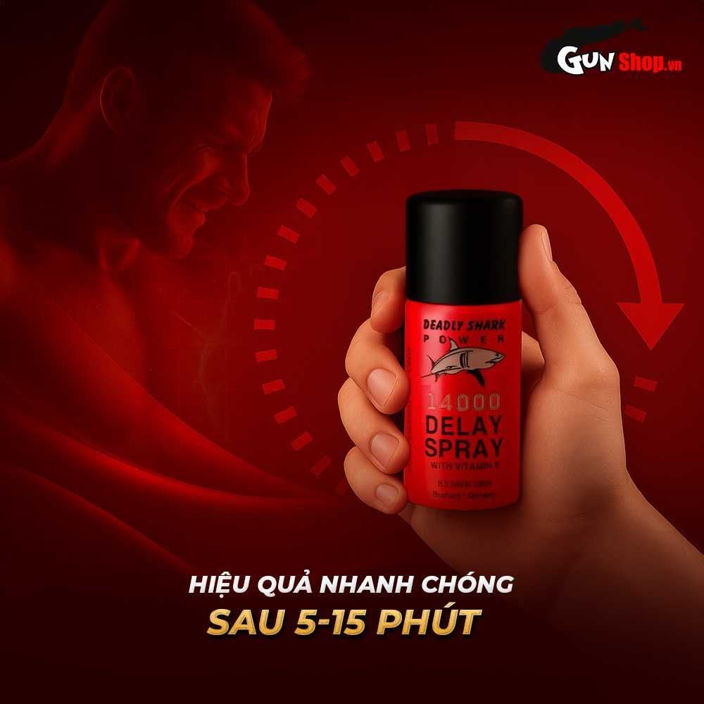 Chai xịt Power Deadly Shark 14000 kéo dài thời gian - Chai 40ml