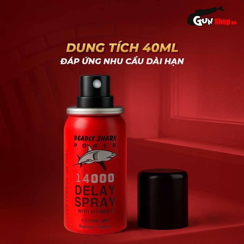 Chai xịt Power Deadly Shark 14000 kéo dài thời gian - Chai 40ml