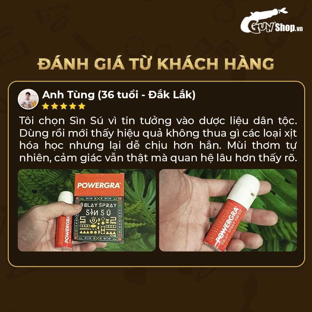 Chai xịt Powergra Delay Spray Sìn Sú kéo dài thời gian - Chai 12ml