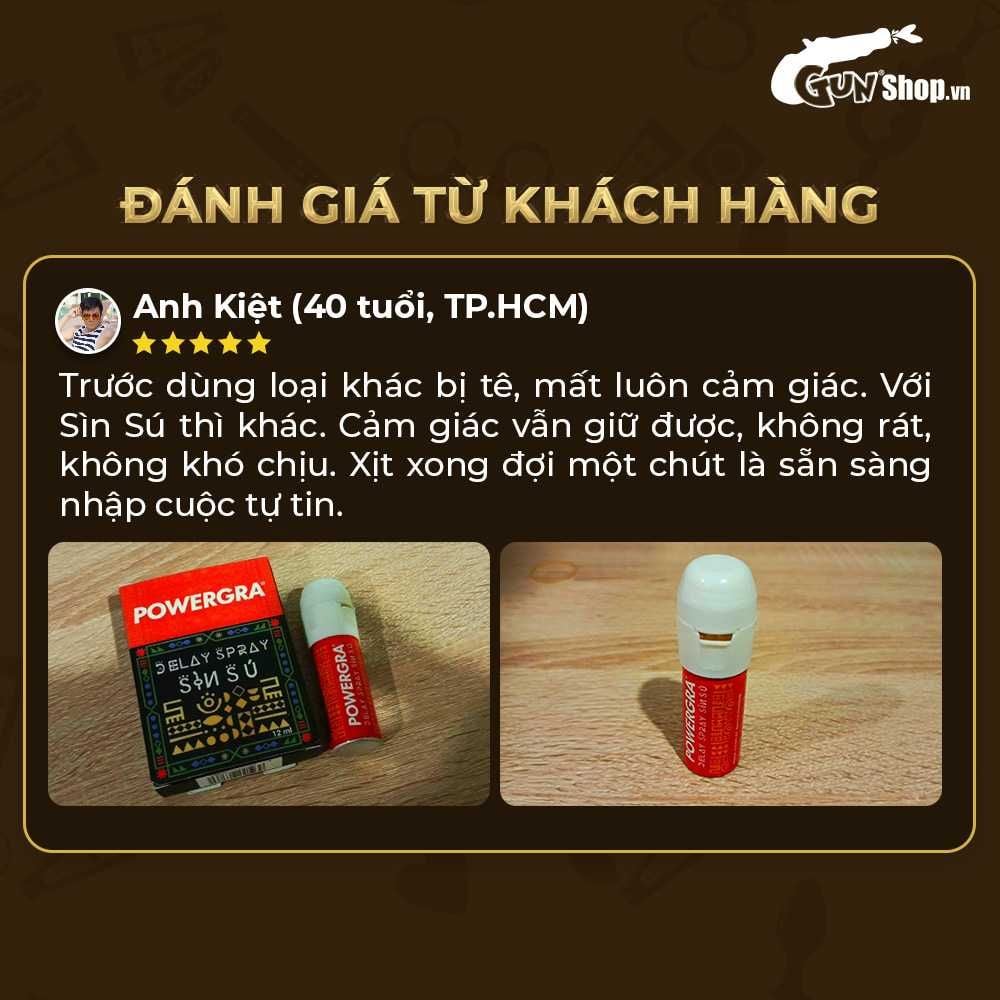 Chai xịt Powergra Delay Spray Sìn Sú kéo dài thời gian - Chai 12ml