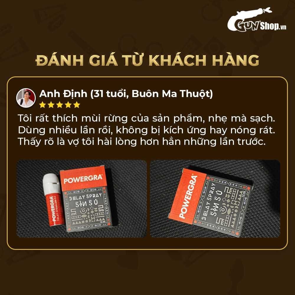 Chai xịt Powergra Delay Spray Sìn Sú kéo dài thời gian - Chai 12ml