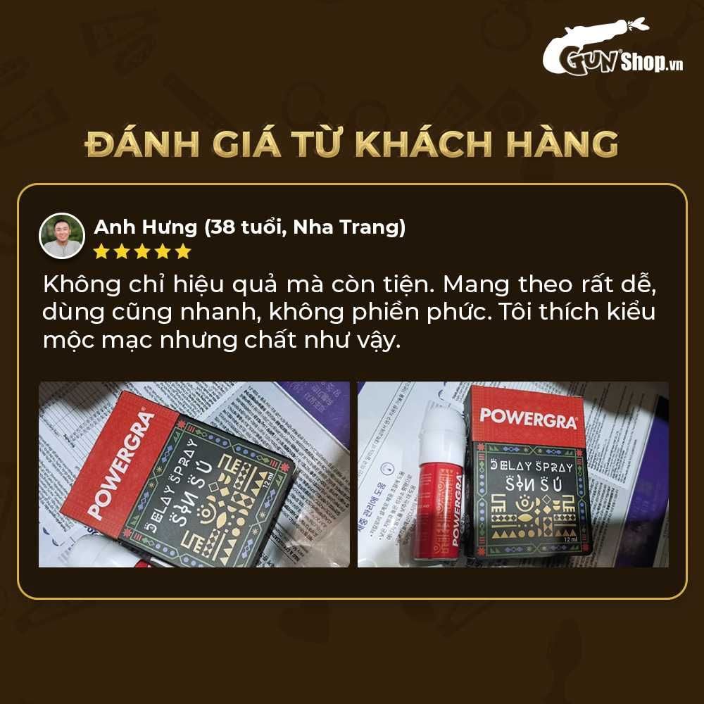 Chai xịt Powergra Delay Spray Sìn Sú kéo dài thời gian - Chai 12ml