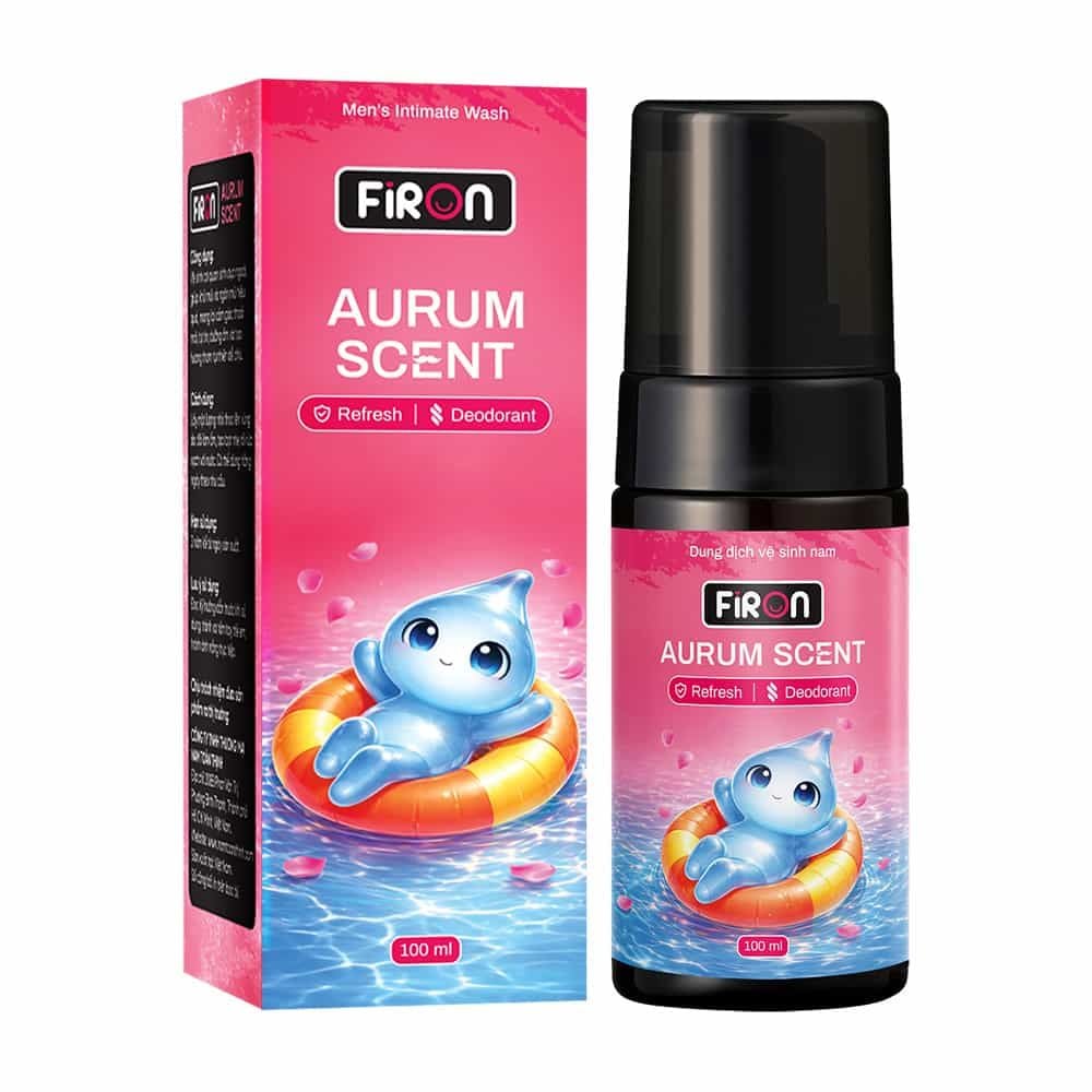 Dung dịch vệ sinh nam Firon Aurum Scent 100ml - Dạng bọt, hương nước hoa cao cấp