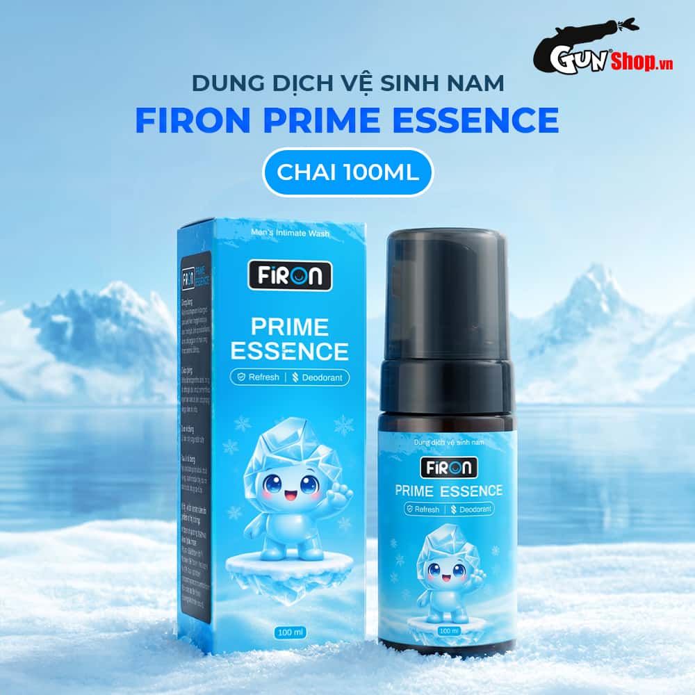 Dung dịch vệ sinh nam Firon Prime Essence 100ml - Dạng bọt, hương bạc hà tươi mát
