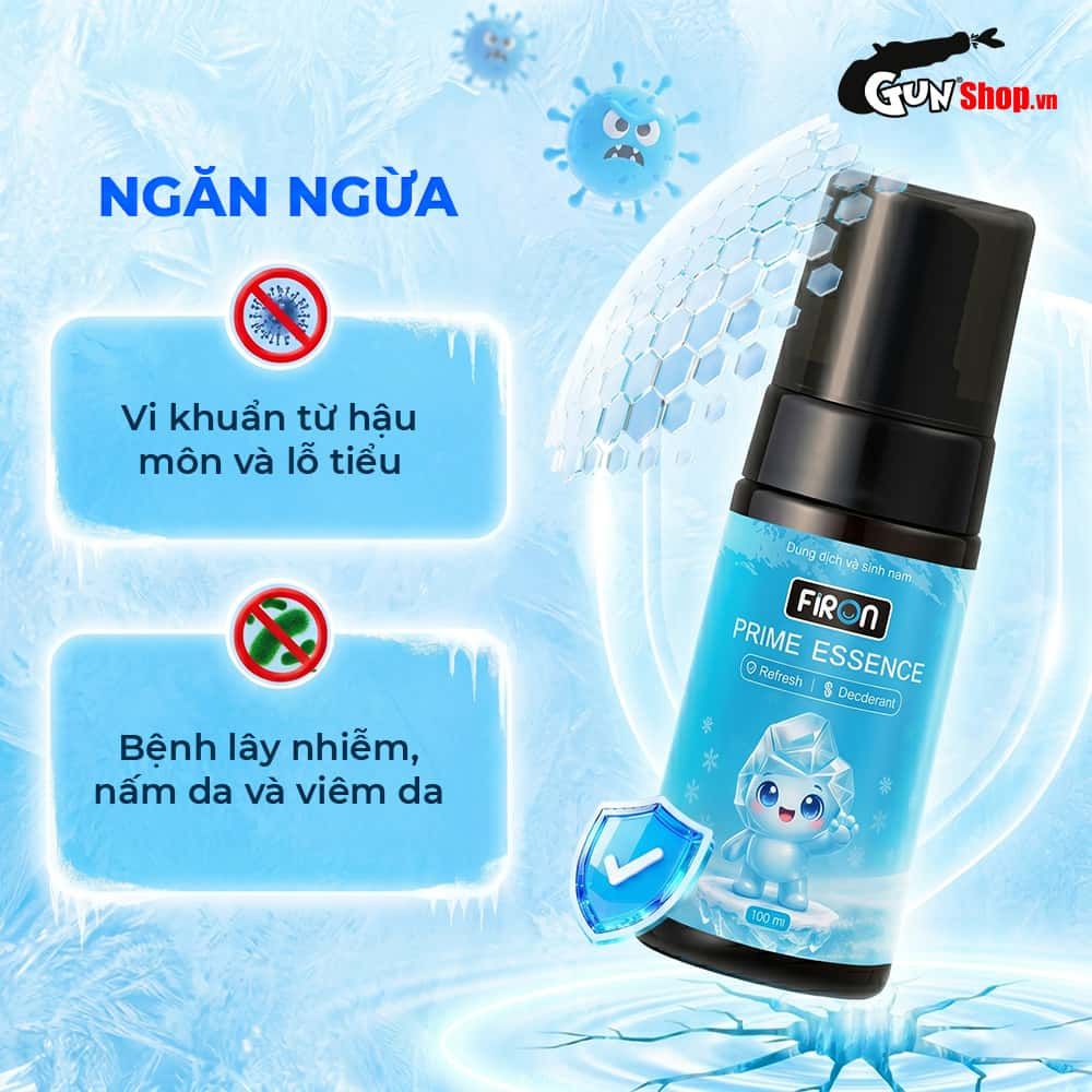 Dung dịch vệ sinh nam Firon Prime Essence 100ml - Dạng bọt, hương bạc hà tươi mát