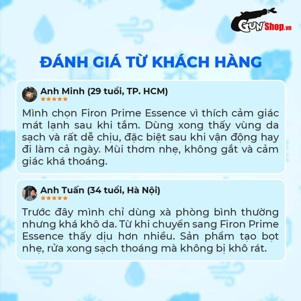 Dung dịch vệ sinh nam Firon Prime Essence 100ml - Dạng bọt, hương bạc hà tươi mát