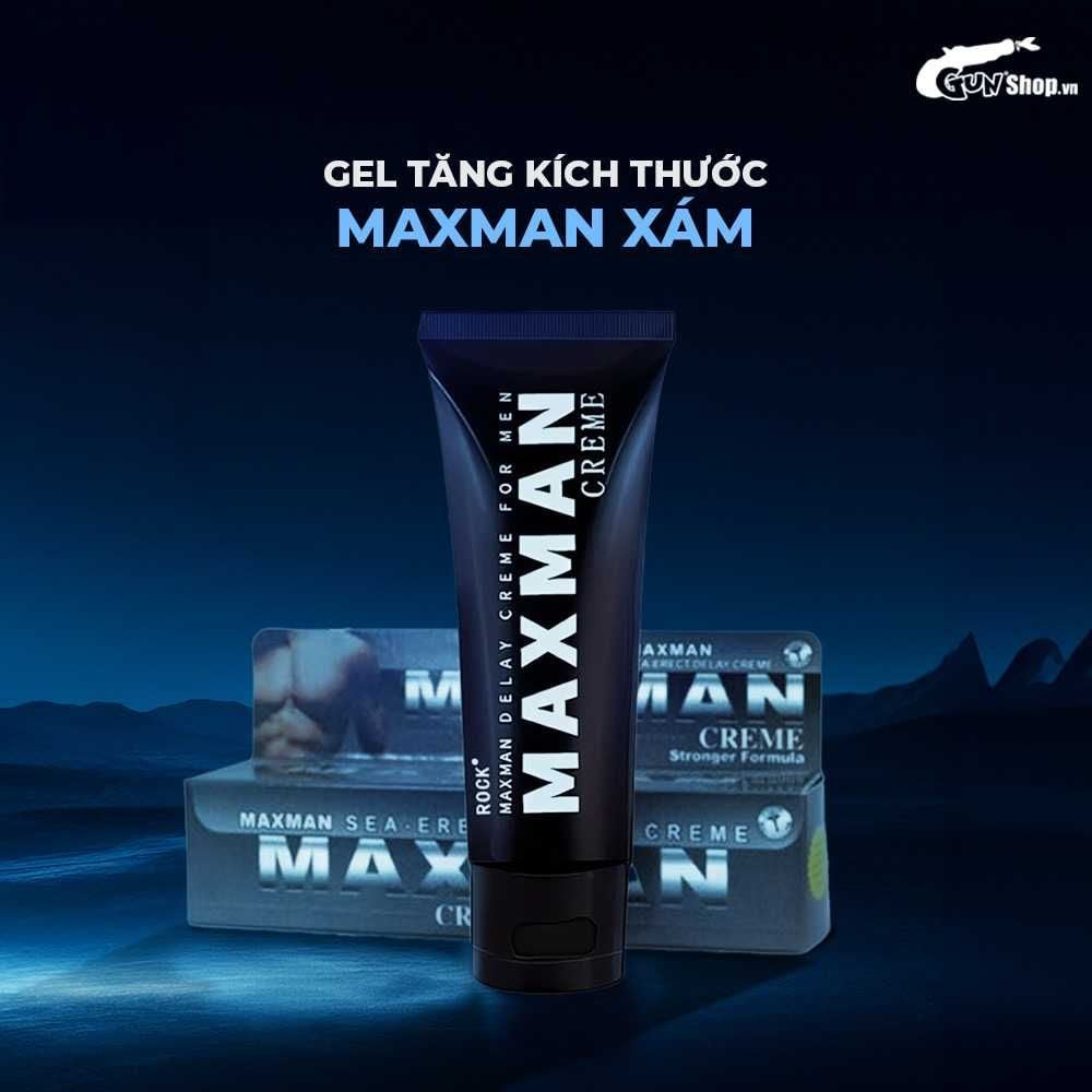 Gel bôi tăng kích thước, hỗ trợ kéo dài thời gian Maxman Xám - Chai 60g
