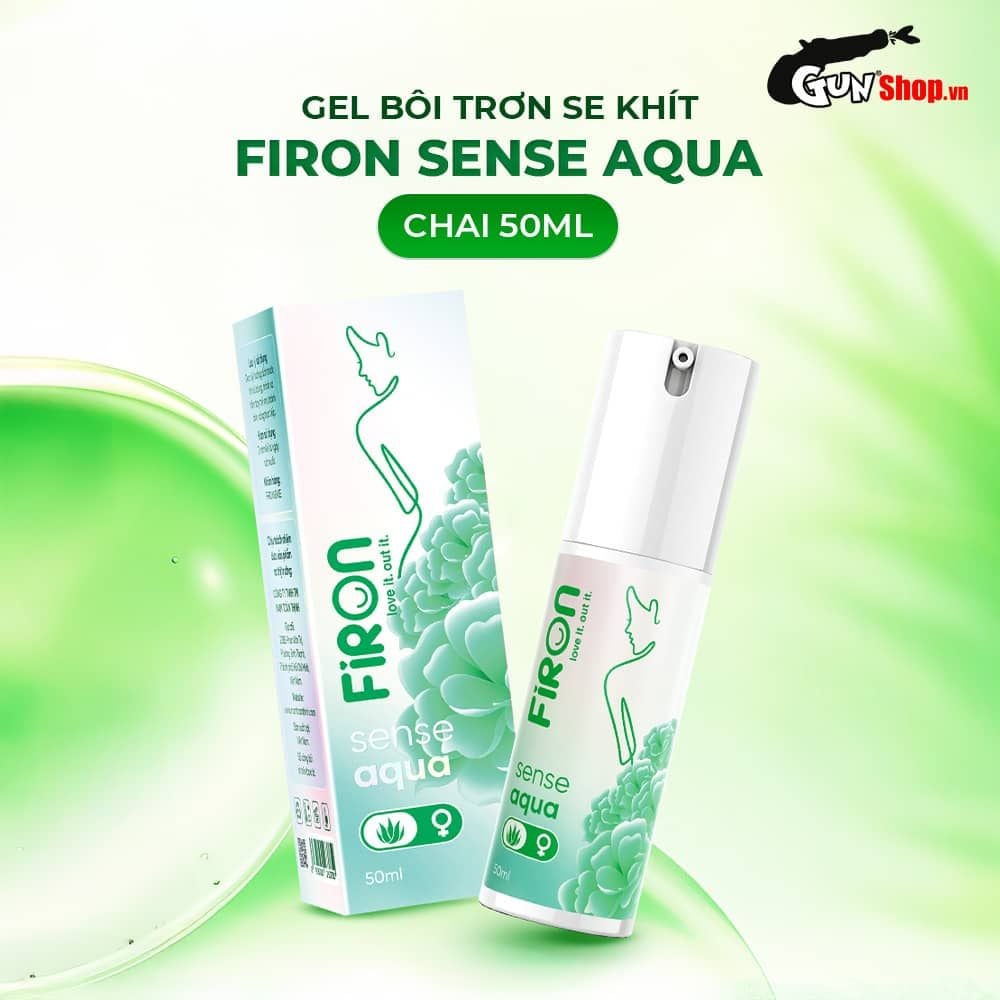 Gel bôi trơn Firon Sense Aqua - Se khít âm đạo và tăng khoái cảm nữ, tinh chất lô hội - Chai 50ml