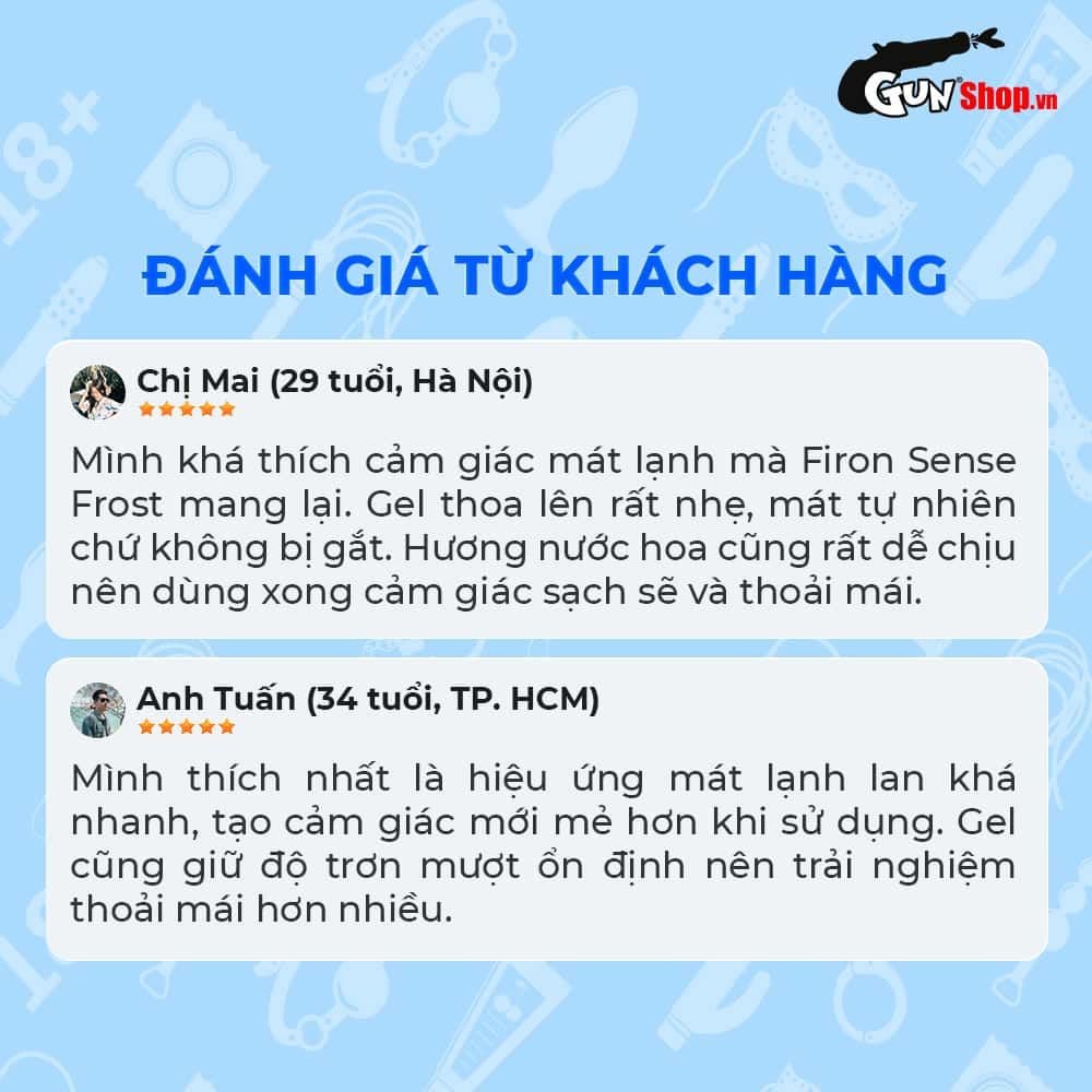 Gel bôi trơn Firon Sense Frost - Se khít âm đạo và tăng khoái cảm nữ, bạc hà mát lạnh - Chai 50ml
