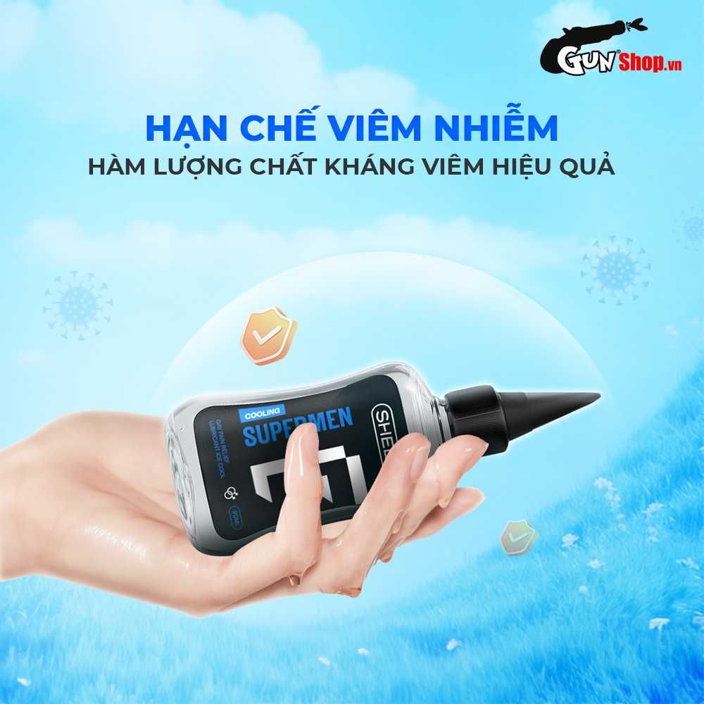 Gel bôi trơn hậu môn mát lạnh Shell Supermen Cooling - Chai 90ml