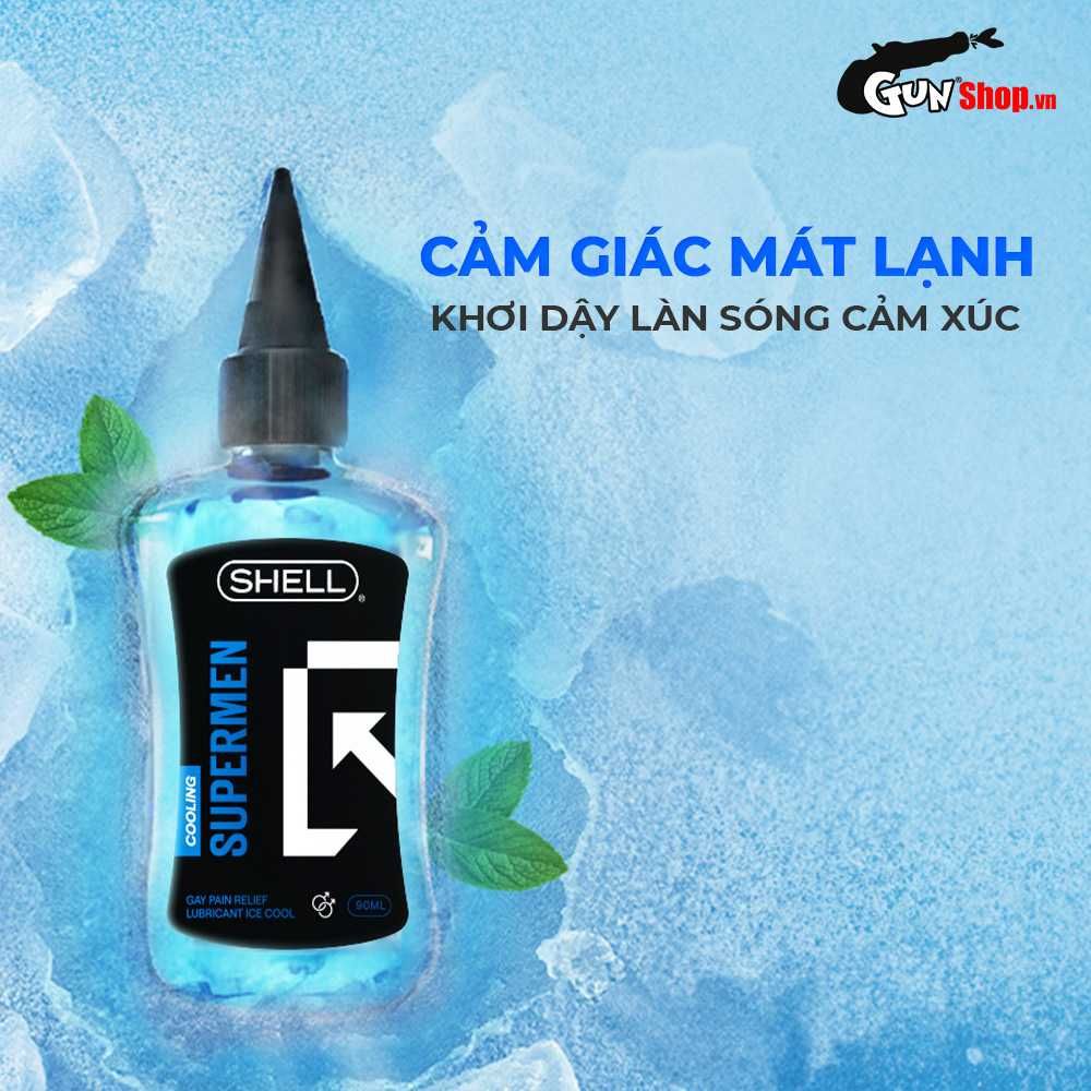 Gel bôi trơn hậu môn mát lạnh Shell Supermen Cooling - Chai 90ml