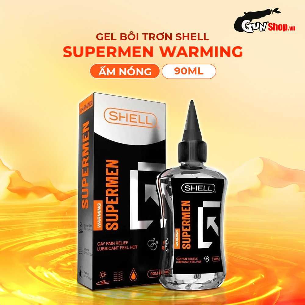 Gel bôi trơn hậu môn ấm nóng Shell Supermen Warming - Chai 90ml