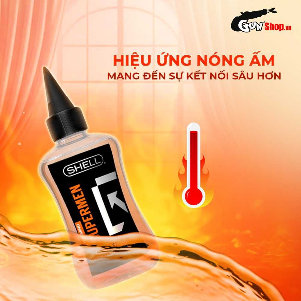 Gel bôi trơn hậu môn ấm nóng Shell Supermen Warming - Chai 90ml