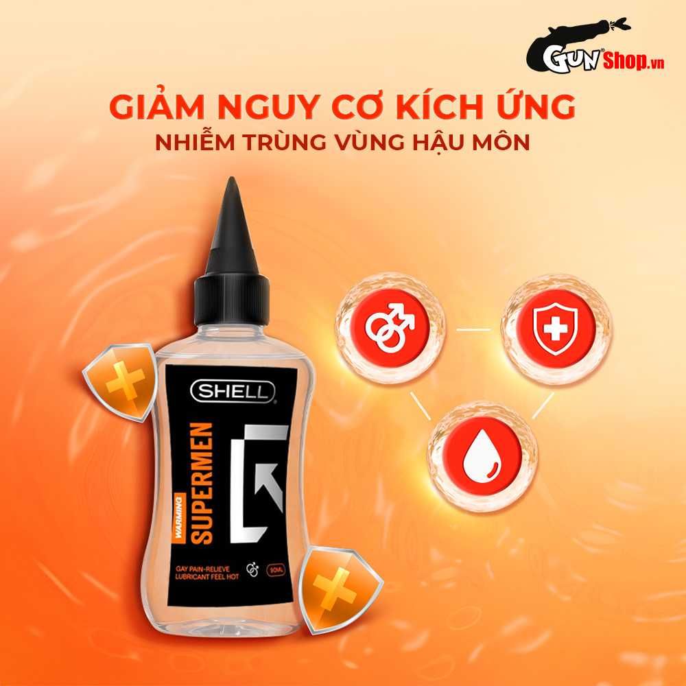 Gel bôi trơn hậu môn ấm nóng Shell Supermen Warming - Chai 90ml