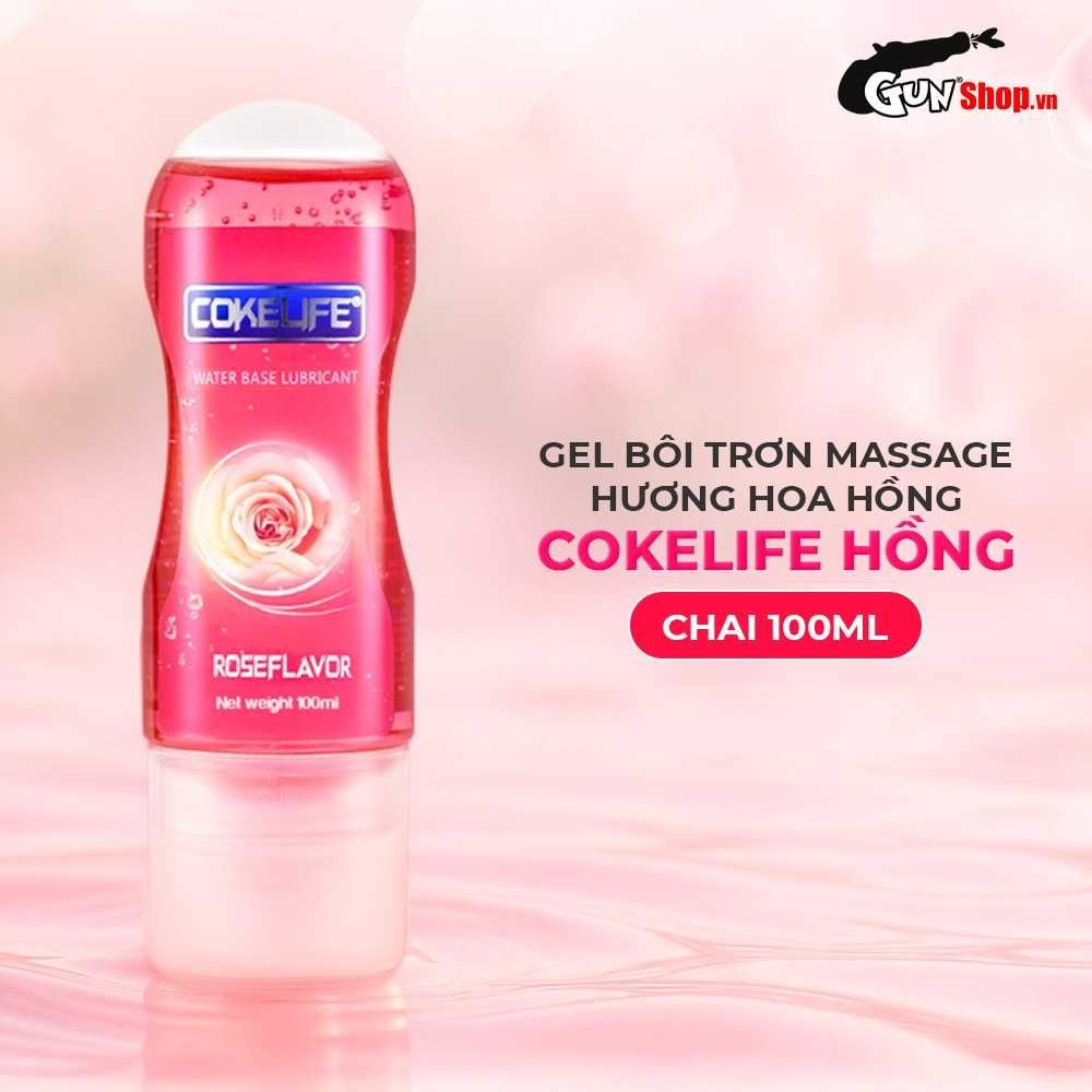 Gel bôi trơn massage hương hoa hồng Cokelife hồng - Chai 100ml
