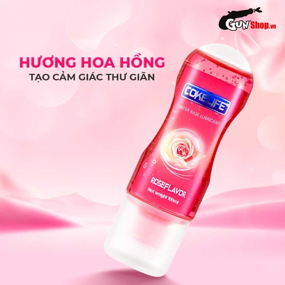 Gel bôi trơn massage hương hoa hồng Cokelife hồng - Chai 100ml