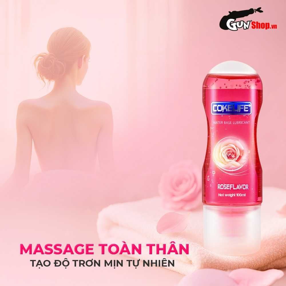 Gel bôi trơn massage hương hoa hồng Cokelife hồng - Chai 100ml