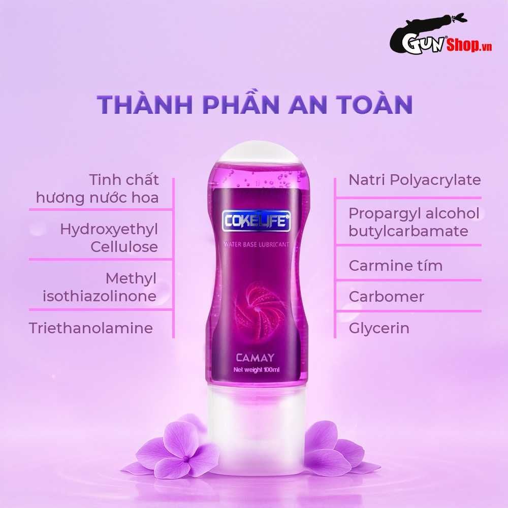 Gel bôi trơn massage hương camay Cokelife tím - Chai 100ml
