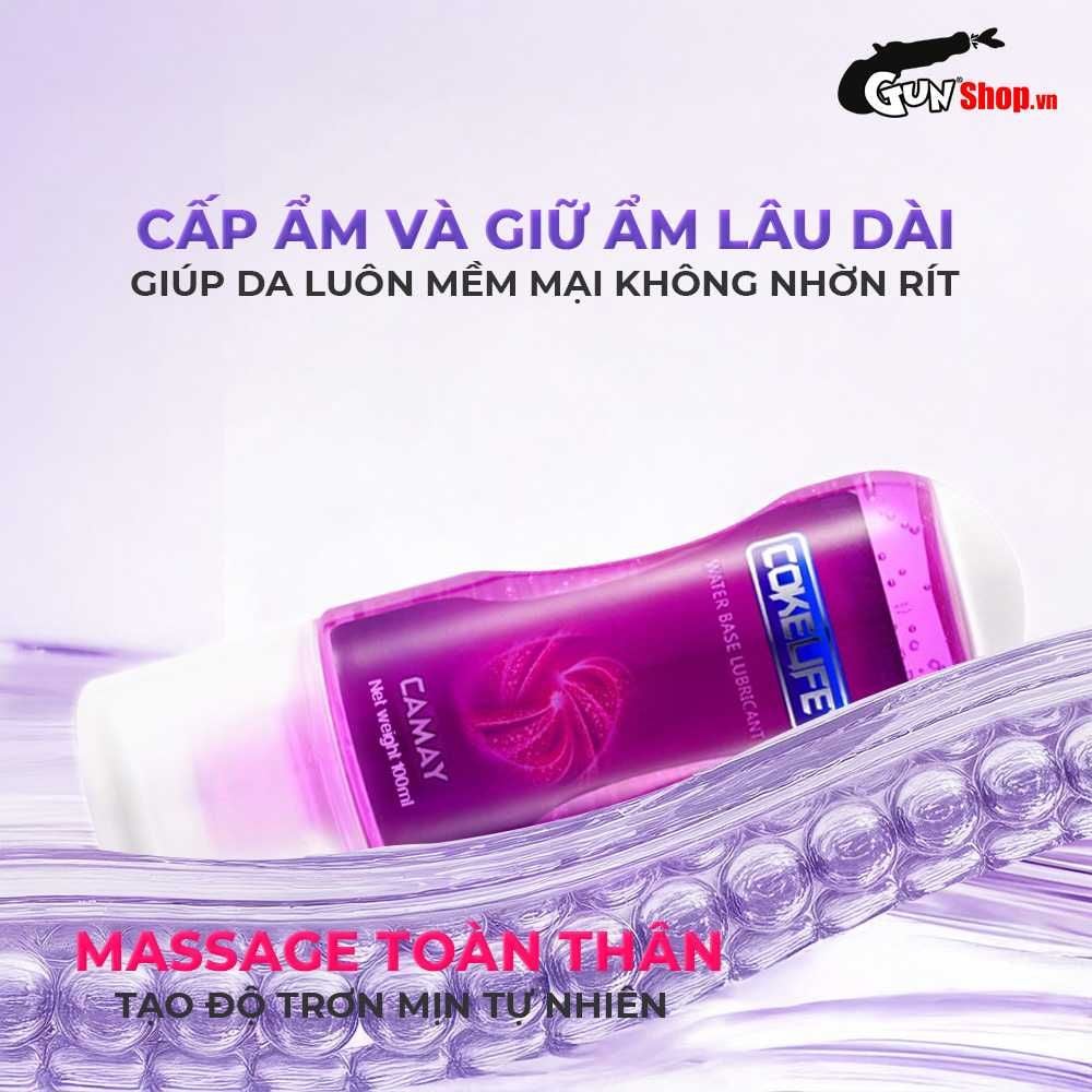 Gel bôi trơn massage hương camay Cokelife tím - Chai 100ml