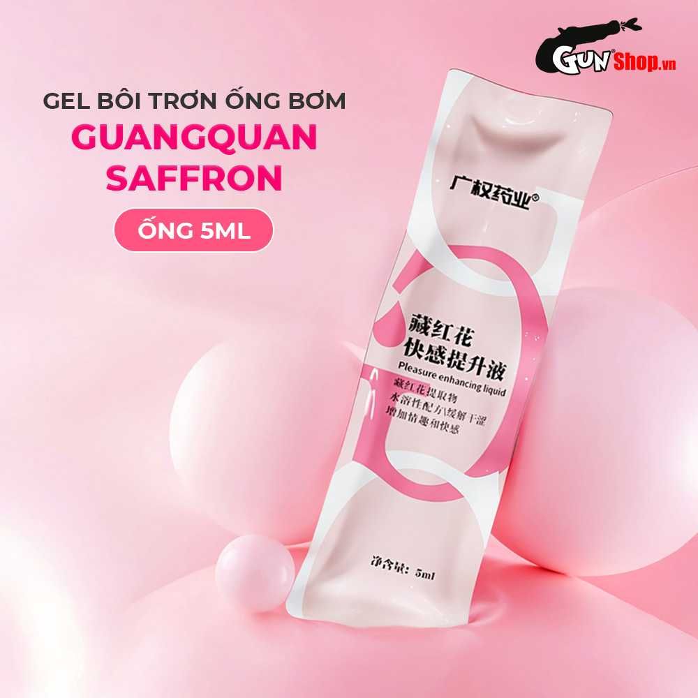 Gel bôi trơn ống bơm Guangquan Saffron - Tinh chất hoa nghệ tây, tăng khoái cảm - Ống 5ml