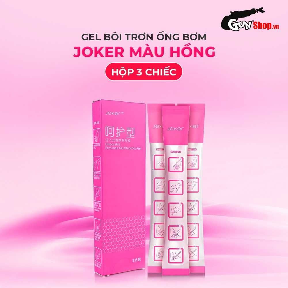 Gel bôi trơn ống bơm Joker màu hồng - Hương hoa hồng, bảo vệ, dưỡng ẫm - Hộp 3 ống
