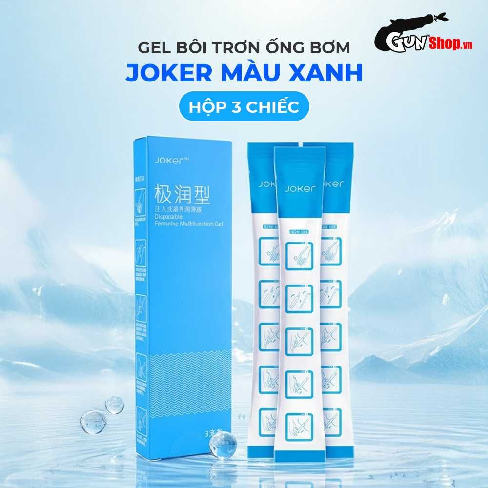 Gel bôi trơn ống bơm Joker màu xanh - Dưỡng ẩm, không mùi - Hộp 3 ống