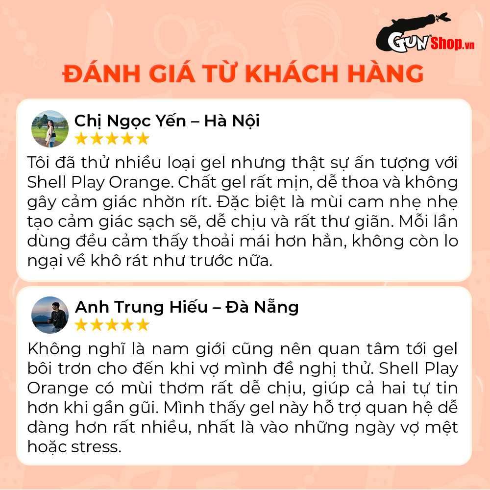 Gel bôi trơn hương cam Shell Play Orange - Chai 100ml