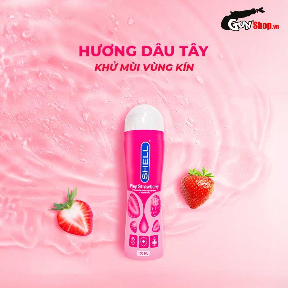 Gel bôi trơn hương dâu Shell Play Strawberry - Chai 100ml