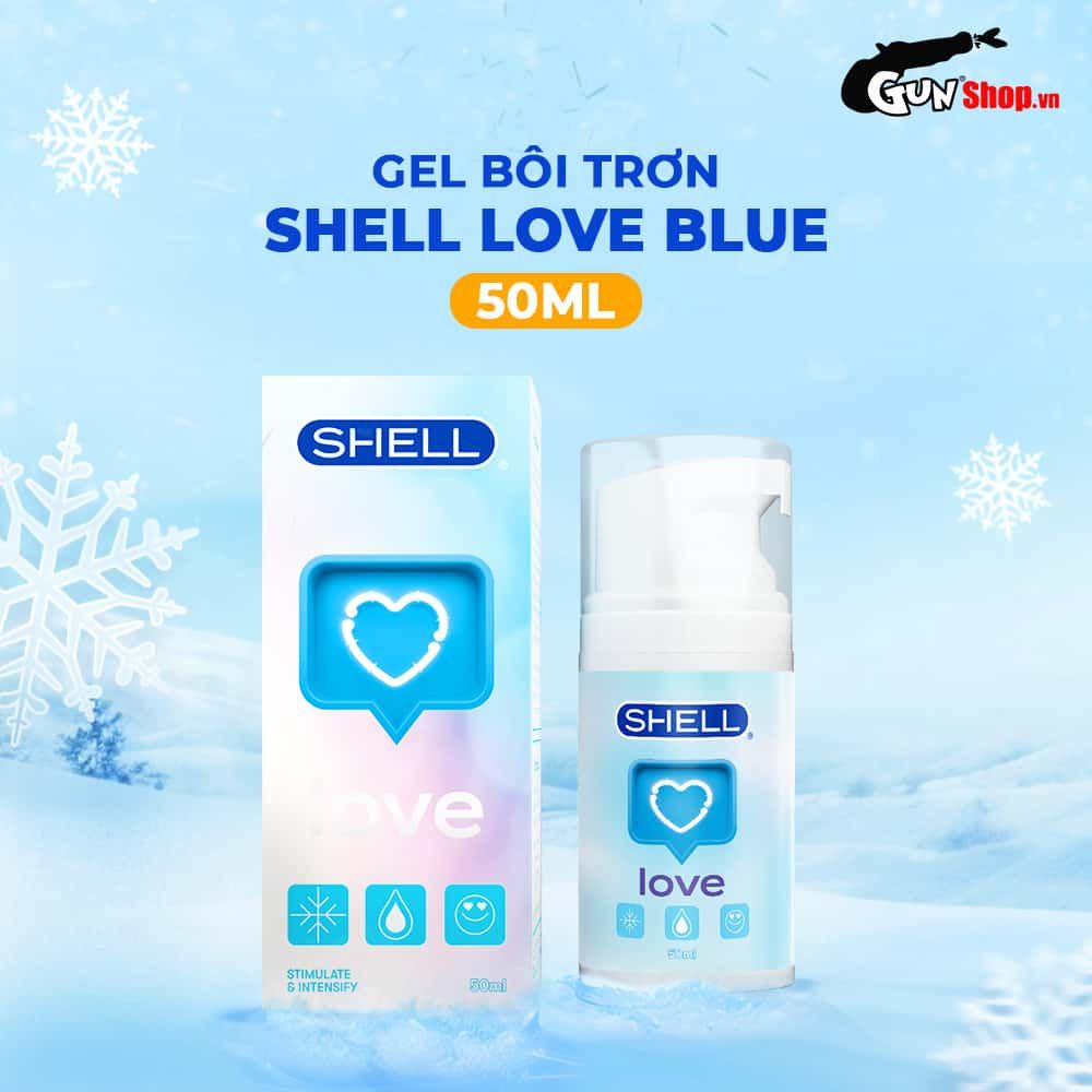 Gel bôi trơn tăng khoái cảm nữ Shell Love Blue mát lạnh - Chai 50ml